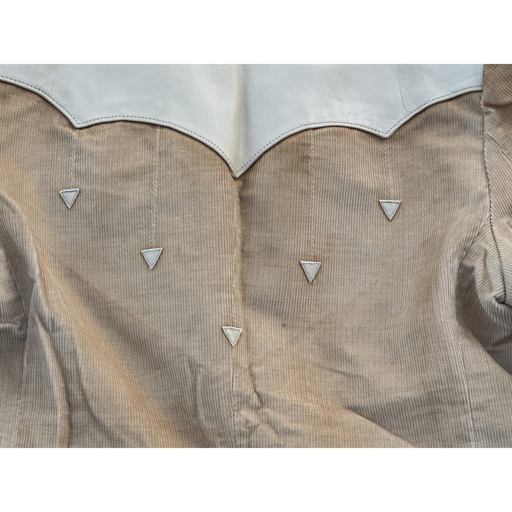 Vintage Pioneer Wear Genuine Leather Western Blazer Jacket Tan Made USA - Picture 10 of 14